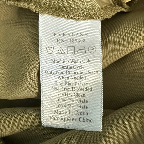 Everlane Japanese GoWeave Essential Cropped Olive Green Wide Leg Jumpsuit size 6 - Picture 9 of 14